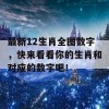 最新12生肖全图数字，快来看看你的生肖和对应的数字吧！