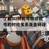 了解3D开机号和试机号的对应关系及金码详解