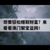 想要轻松赚取财富？来看看澳门聚宝盆网！