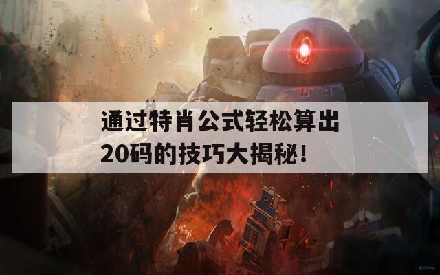 通过特肖公式轻松算出20码的技巧大揭秘！