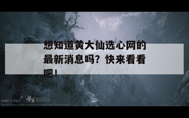 想知道黄大仙选心网的最新消息吗？快来看看吧！