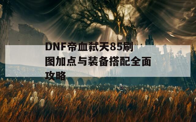 DNF帝血弑天85刷图加点与装备搭配全面攻略