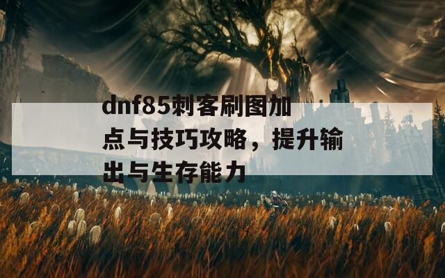 dnf85刺客刷图加点与技巧攻略，提升输出与生存能力