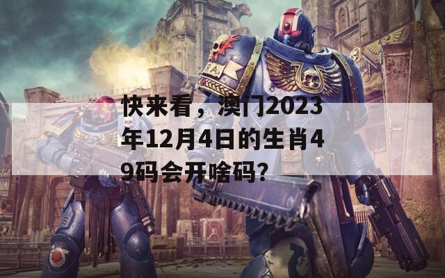 快来看，澳门2023年12月4日的生肖49码会开啥码？