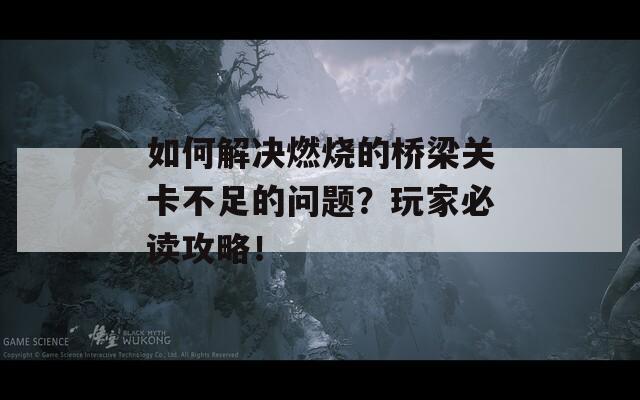 如何解决燃烧的桥梁关卡不足的问题？玩家必读攻略！