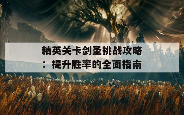 精英关卡剑圣挑战攻略：提升胜率的全面指南