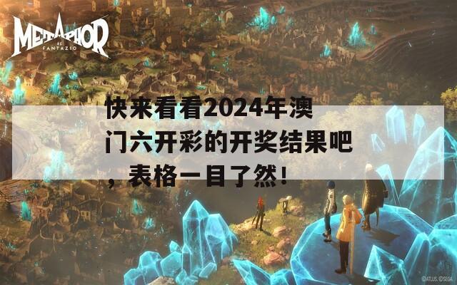 快来看看2024年澳门六开彩的开奖结果吧，表格一目了然！